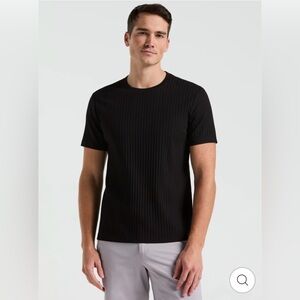 Perry Ellis Men’s Short Sleeve Ribbed Crew Neck Tee Shirt Slim Fit Crew Neck XL